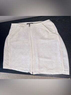 FENDI Vintage Cream Textured Mini Skirt with Logo